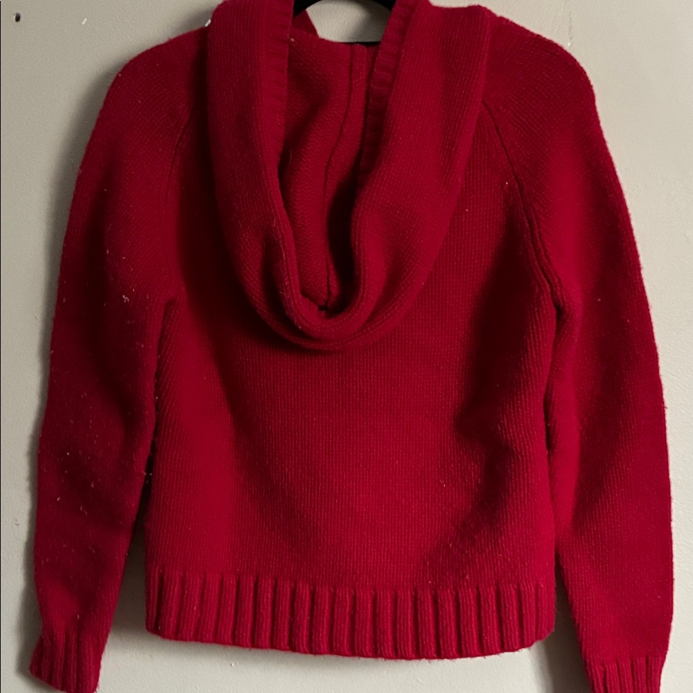 GAP Red V-Neck Sweater with Gray Snowflake - Picture 2 of 2
